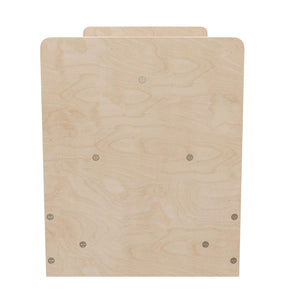 Bright Beginnings Commercial Grade Modular Double Sided 2 Tier Wooden Classroom Book Display Shelf, Natural Finish