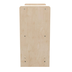 Bright Beginnings Commercial Grade 2 Shelf Wooden Classroom Open Storage Unit, Natural Finish