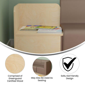 Bright Beginnings Commercial Grade Modular Classroom Seating Wooden Corner Table, Natural Finish