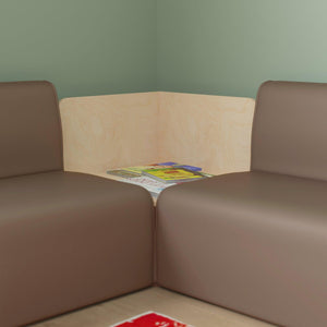 Bright Beginnings Commercial Grade Modular Classroom Seating Wooden Corner Table, Natural Finish