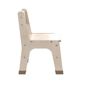 Bright Beginnings Set of 2 Commercial Grade Wooden Classroom Chairs, 10" Seat Height with Non-Slip Foot Caps and Built-In Carrying Handle, Natural Finish