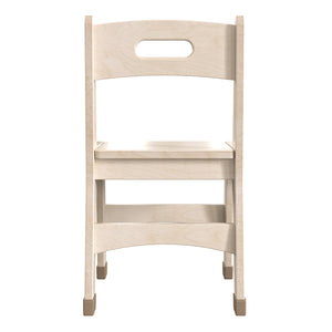 Bright Beginnings Set of 2 Commercial Grade Wooden Classroom Chairs, 11.5" Seat Height with Non-Slip Foot Caps and Built-In Carrying Handle, Natural Finish