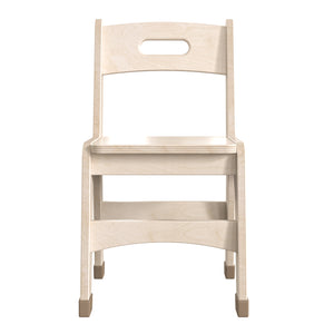 Bright Beginnings Set of 2 Commercial Grade Wooden Classroom Chairs, 11.5" Seat Height with Non-Slip Foot Caps and Built-In Carrying Handle, Natural Finish