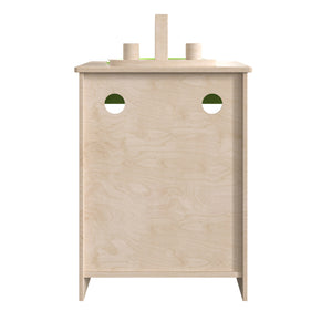 Bright Beginnings Commercial Grade Wooden Children's Kitchen Sink with Integrated Storage