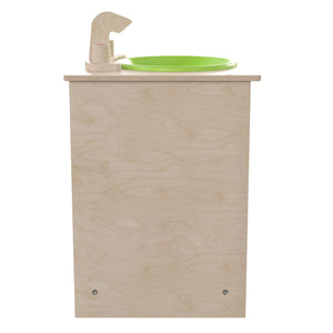 Bright Beginnings Commercial Grade Wooden Children's Kitchen Sink with Integrated Storage
