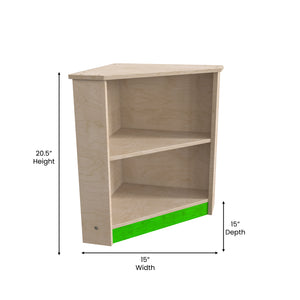 Bright Beginnings Commercial Grade Wooden Kid's Two Tier Corner Kitchen Cabinet