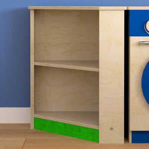 Bright Beginnings Commercial Grade Wooden Kid's Two Tier Corner Kitchen Cabinet