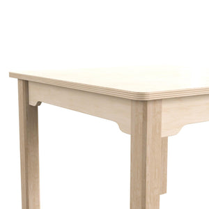 Bright Beginnings Commercial Grade Wooden Square Preschool Classroom Activity Table, 23.5"W x 18"H, Beech