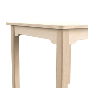 Bright Beginnings Commercial Grade Wooden Square Preschool Classroom Activity Table, 23.5"W x 21.25"H, Beech