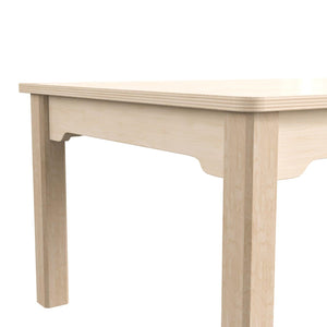 Bright Beginnings Commercial Grade Wooden Rectangular Preschool Classroom Activity Table, 23.5"W x 47.25"D x 14.5"H, Beech