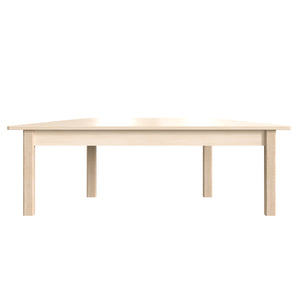 Bright Beginnings Commercial Grade Wooden Trapezoid Preschool Classroom Activity Table, 20.75"W x 47.25"D x 14.5"H, Beech