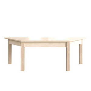 Bright Beginnings Commercial Grade Wooden Trapezoid Preschool Classroom Activity Table, 20.75"W x 47.25"D x 14.5"H, Beech