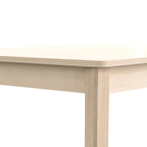 Bright Beginnings Commercial Grade Wooden Trapezoid Preschool Classroom Activity Table, 20.75"W x 47.25"D x 18"H, Beech