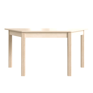 Bright Beginnings Commercial Grade Wooden Trapezoid Preschool Classroom Activity Table, 20.75"W x 47.25"D x 21"H, Beech