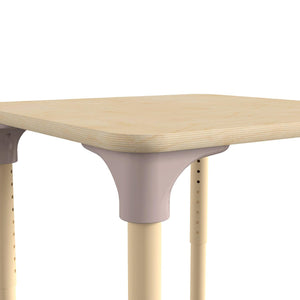 Bright Beginnings 24" Square Commercial Grade Wooden Adjustable Height Classroom Activity Table, 15"H - 23"H, Beech
