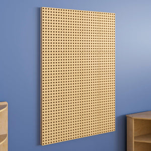Bright Beginnings Commercial Grade Multipurpose Modular STEAM Wall Peg System Panel, 31.5"L x 47.2"H, Natural Finish