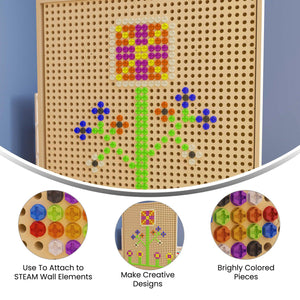 Bright Beginnings Commercial Grade Modular STEAM Wall 512 Piece Multicolor Screw Accessory Pack