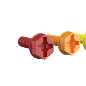 Bright Beginnings Commercial Grade Modular STEAM Wall 512 Piece Multicolor Screw Accessory Pack