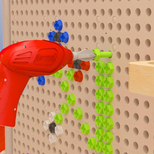 Bright Beginnings Commercial Grade 8 Piece Tools & Holder Accessory Set for Modular STEAM Wall Systems with Working Drill