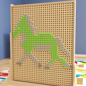 Bright Beginnings Commercial Grade 512 Piece Peg Accessory Pack for Modular STEAM Walls, Pastel