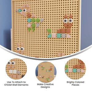 Bright Beginnings Commercial Grade Pastel 256 Piece Shape Set for Modular STEAM Wall Systems
