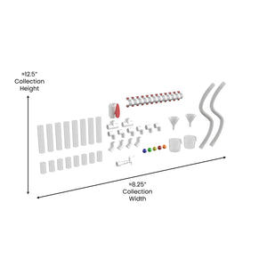 Bright Beginnings Commercial Grade 80 Piece Pipe Builder Set for Modular STEAM Wall Systems