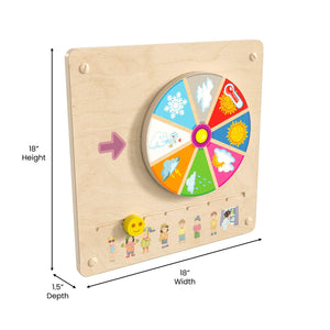 Bright Beginnings Commercial Grade STEAM Wall Activity Board with Natural Finish and Multicolor Accents, Weather