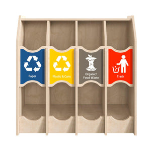 Bright Beginnings Commercial Grade Wooden Pretend Play Recycling Station for Children