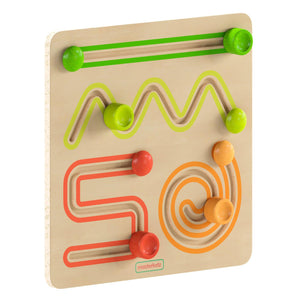 Bright Beginnings Commercial Grade STEM Sliding Shapes Learning Board, Natural/Multicolor