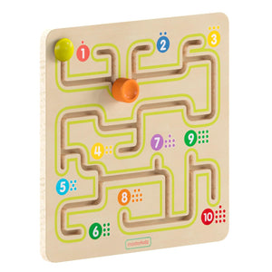 Bright Beginnings Commercial Grade STEM Sliding Maze Learning Board, Natural/Multicolor