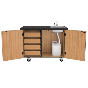 MSC Series Mobile Science Cabinet with Inner Drawers and Shelf, Chem-Res Top and Sink