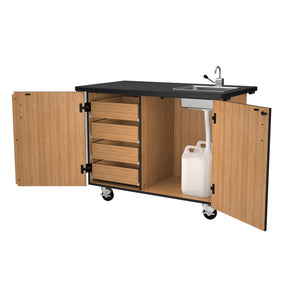 MSC Series Mobile Science Cabinet with Inner Drawers and Shelf, Chem-Res Top and Sink