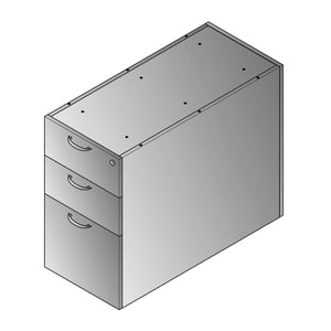 Napa StepFront Box/Box/File Pedestal for 36" Deep Desktops, 15.5" x 35.3" x 28" H