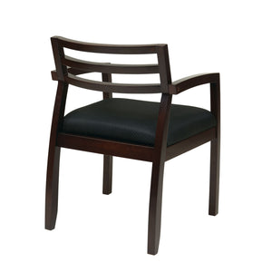 Napa Guest Chair with Wood Back, Black Fabric Upholstery