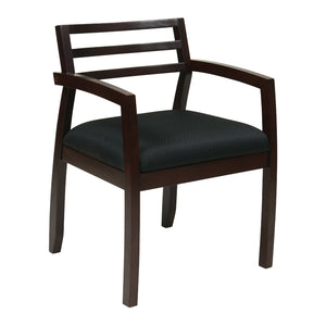 Napa Guest Chair with Wood Back, Black Fabric Upholstery