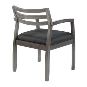 Napa Guest Chair with Wood Back, Black Fabric Upholstery