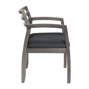 Napa Guest Chair with Wood Back, Black Fabric Upholstery