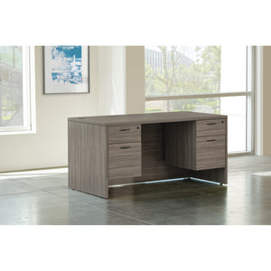 Napa Double Pedestal Desk, 66" x 30" x 29" H