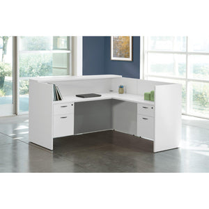 "Napa White" L-Shape Reception Station, 71" x 77" x 42" H