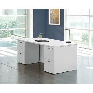 "Napa White" Double Full Pedestal Desk, 66" x 30" x 29" H