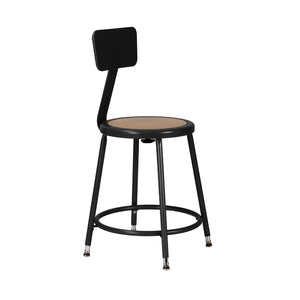 19"-27" Adjustable Height Assembly Ready Steel Stool with Backrest, Black