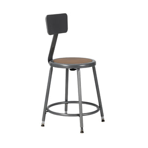 19"-27" Adjustable Height Assembly Ready Steel Stool with Backrest, Grey