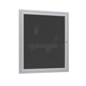 Ghent Enclosed Black Flannel Letter Board with Satin Aluminum Frame