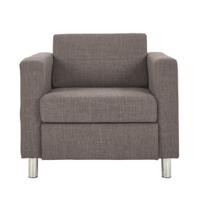 Pacific Armchair with Chrome Finish Legs, Sergio Solids Fabric Upholstery