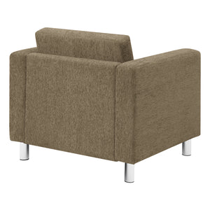 Pacific Armchair with Chrome Finish Legs, Sergio Solids Fabric Upholstery