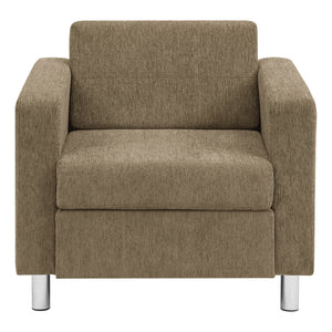 Pacific Armchair with Chrome Finish Legs, Sergio Solids Fabric Upholstery