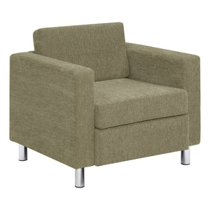 Pacific Armchair with Chrome Finish Legs, Sergio Solids Fabric Upholstery