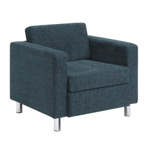 Pacific Armchair with Chrome Finish Legs, Sergio Solids Fabric Upholstery