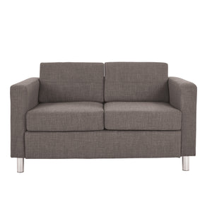 Pacific Loveseat with Chrome Finish Legs, Sergio Solids Fabric Upholstery
