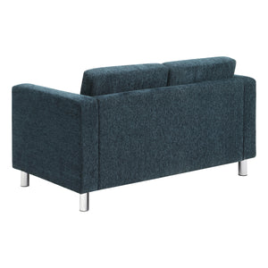 Pacific Loveseat with Chrome Finish Legs, Sergio Solids Fabric Upholstery